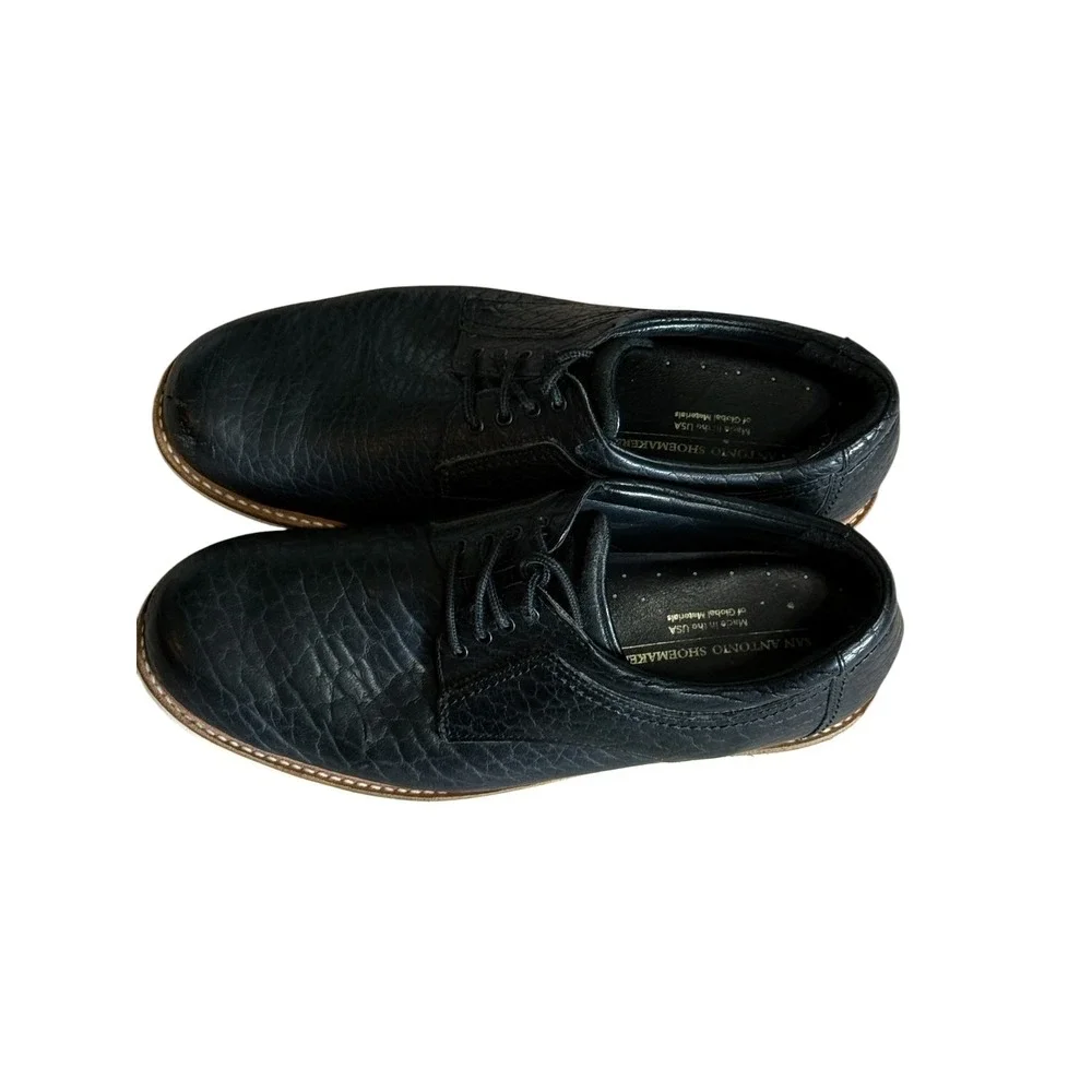 SAS San Antonio Shoemakers Mens Black Leather Pebbled Oxford Shoes 10 M 2000934